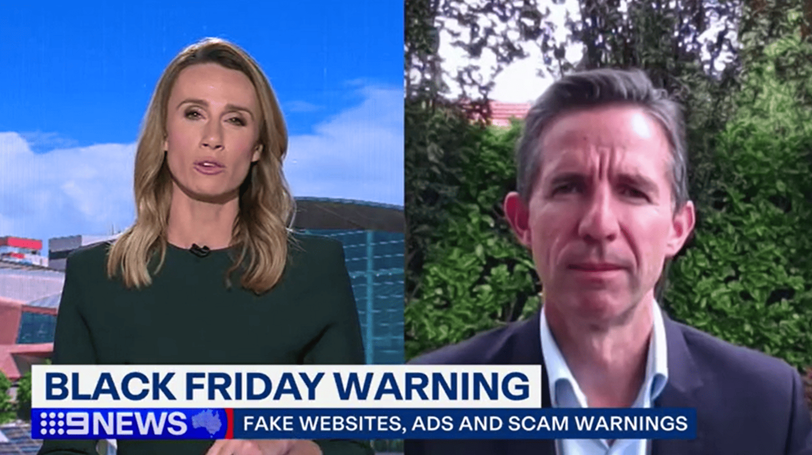 ABA CEO Simon Birmingham interview on 9 Afternoon News about  the risk of Black Friday Scams